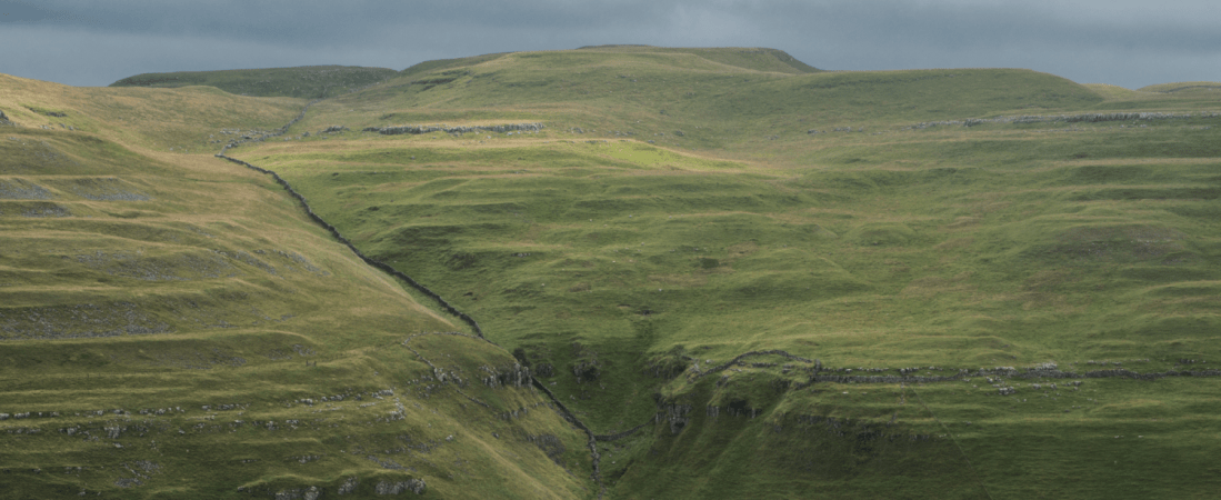 View onto the open fells of the Yorkshire Dales