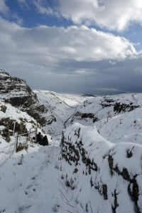 Yorkshire Dales in Snow, with stone walls. Image: Alice Cummings