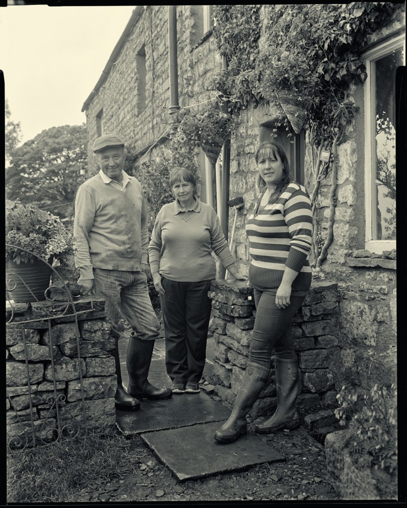 Carole Moffat at Thwaite Farm with her parents, Brian and Anita Horner