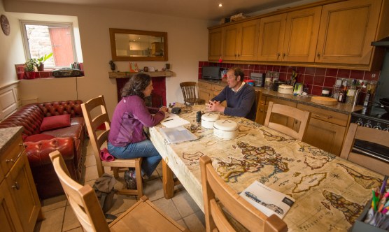 Paul Harker in his farm kitchen