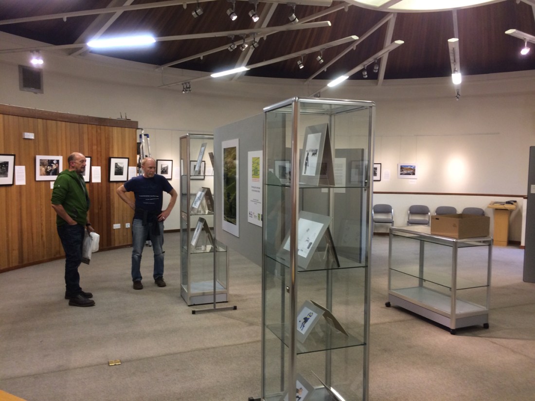 Rob Fraser and Steven Mason at Dales Countryside Museum setting up exhibition