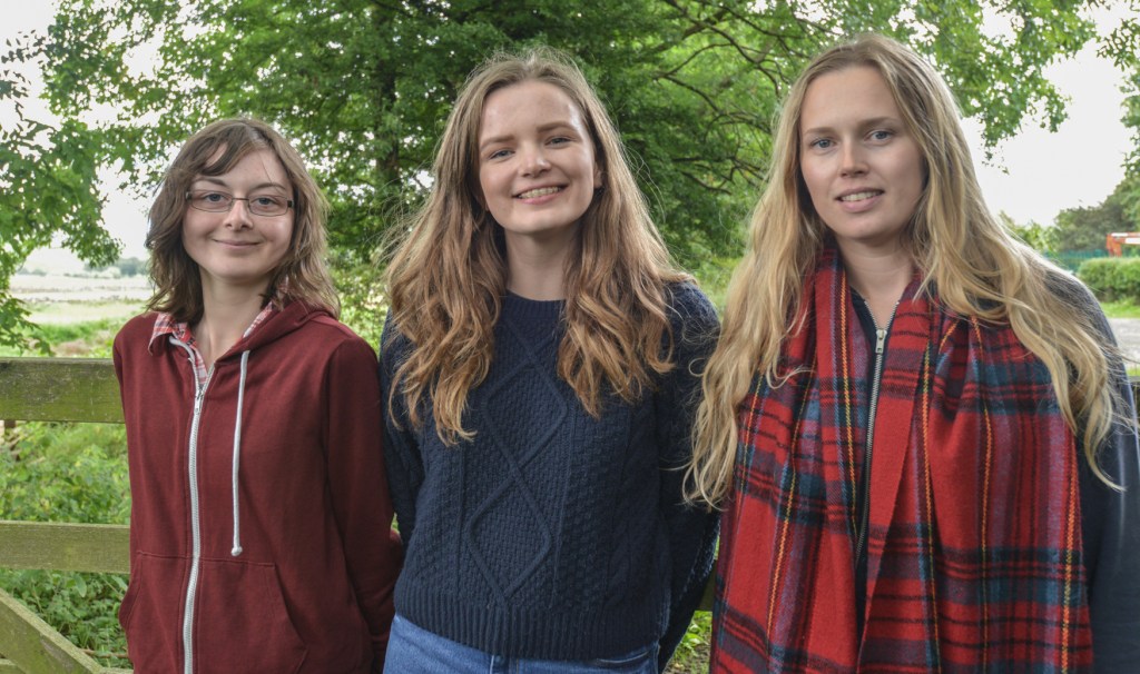 Leeds University who took part in the project. From left Emily, Holly and Lauren.