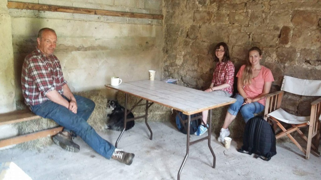 interviewing farmer Stuart Hird at Yockenthwaite